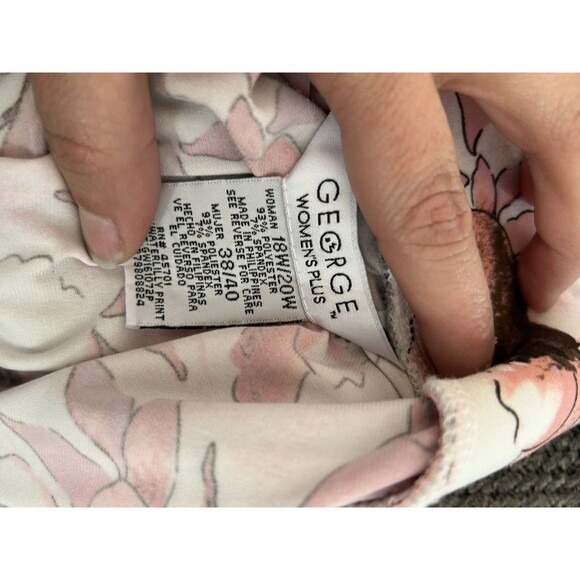 George Woman Skirt Sz 18W/20W Pink Floral Fairy Print Bloom Swing Stretch A Line - Picture 11 of 11